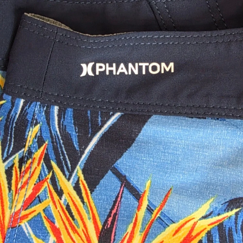 Lot of Hurley Board Shorts Mens 32 Blue Bird of Paradise Tropical Swim Trunks